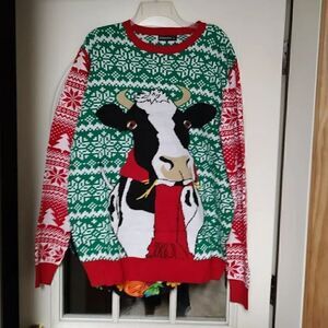 New Uideazone Cow Ugly Christmas Sweater Size Women's XL